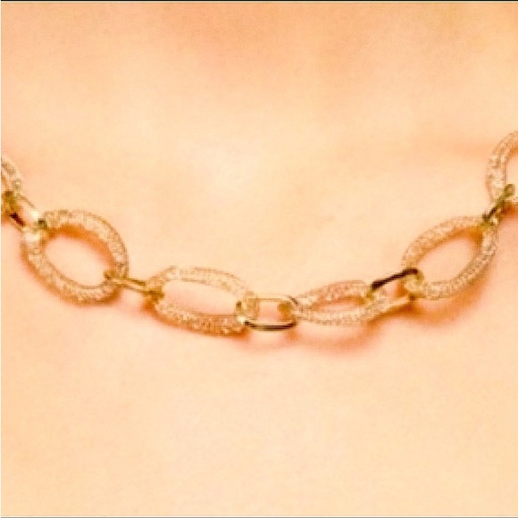 ✌🏼 #156 POL Crystal Incrusted Gold Chain Choker Necklace - Picture 3 of 9